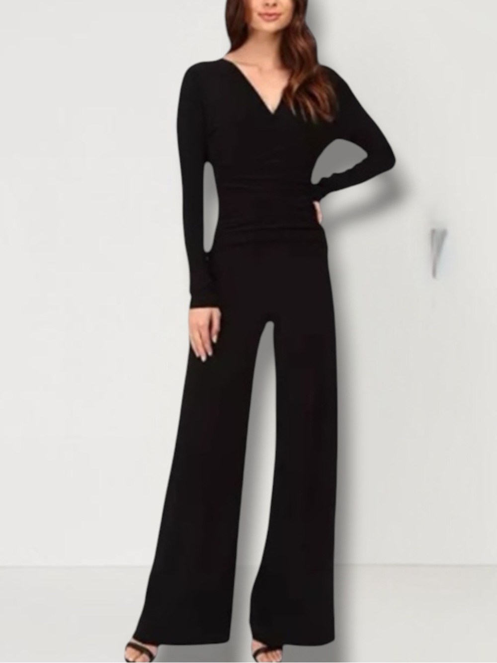 NORMA KAMALI Long Sleeve Shirred
Waist Jumpsuit